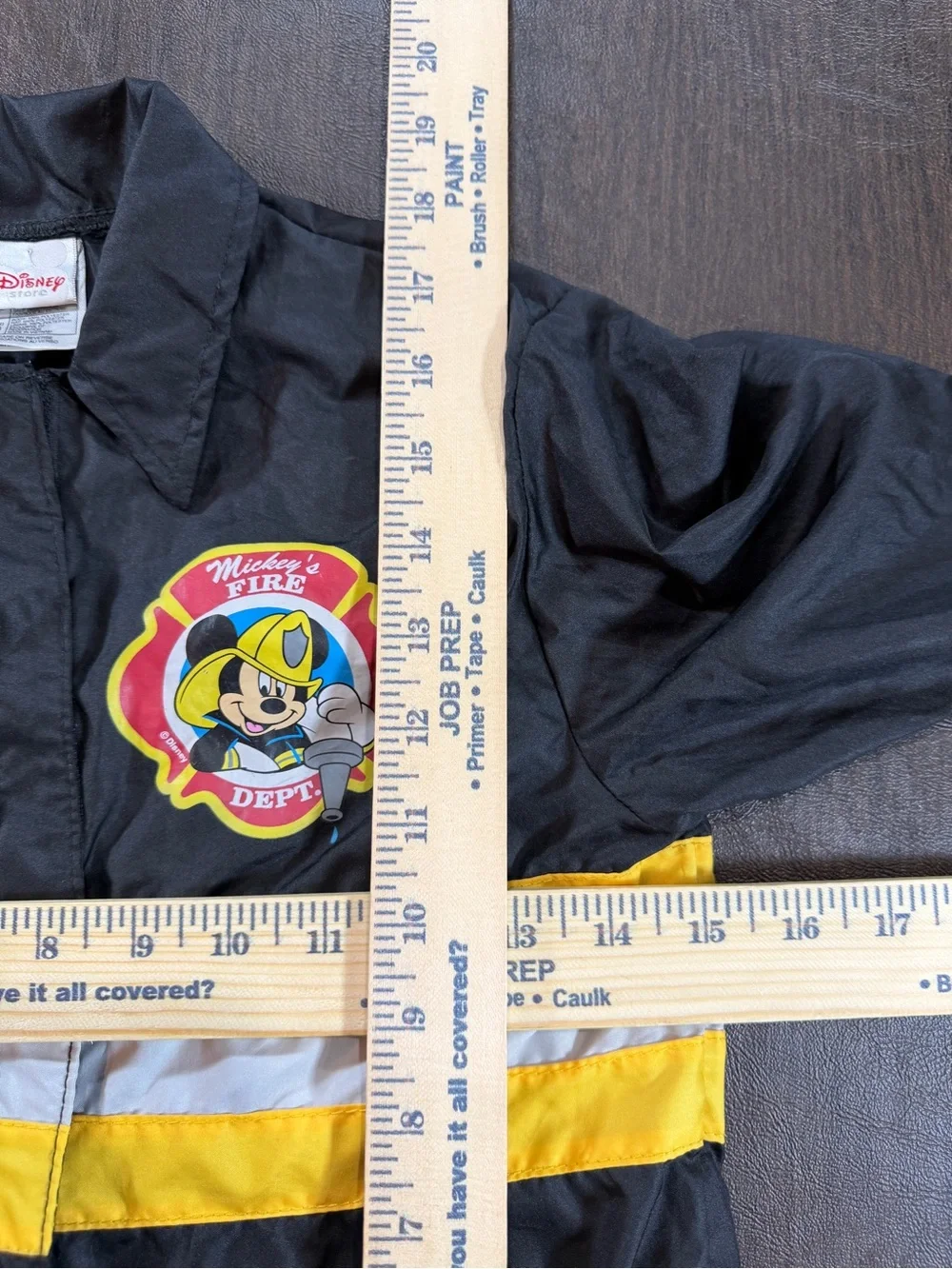 Disney Mickey Mouse Black & Yellow Firefighter Costume with Hat Sz XS